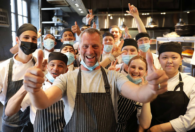 Luke Dale Roberts and his team on the last night at The Test Kitchen.