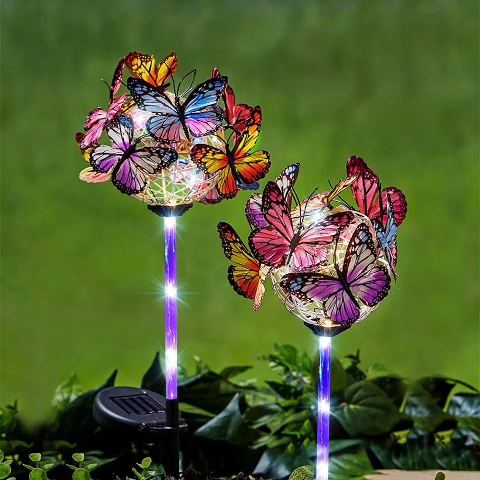 LED Solarna Svetlost Svetleći Leptir Vodootporan Baštenski Ukras Lampe Umjetnost Dvorišta. Solarne baštenske svetiljke za dekoraciju dvorišta.