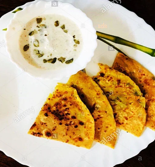 2 Aloo Paratha With Curd