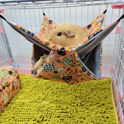 Double Layer Pets Hammock Plush Warm Bed Hamster Cage Sleeping Pad Print Guinea Pig Bed Rodent Hammock Chinchilla Little