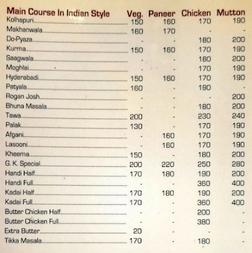 Shree Krishna Hotel menu 
