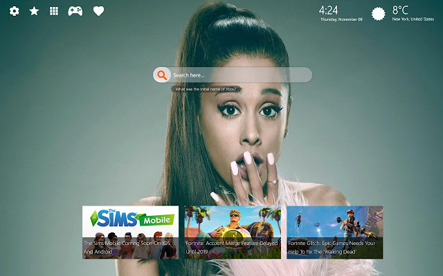 Ariana Grande Star Wallpapers and New Tab