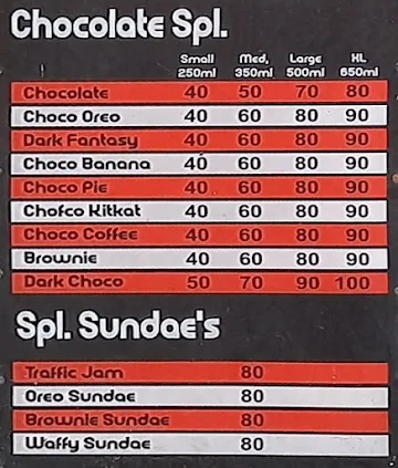 The Juice Hut menu 