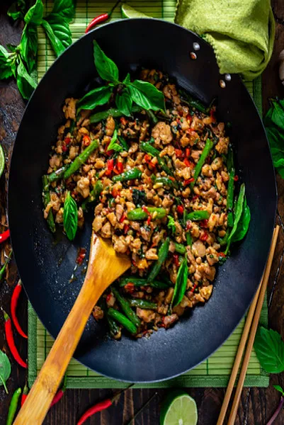 Spicy Basil Minced Chicken