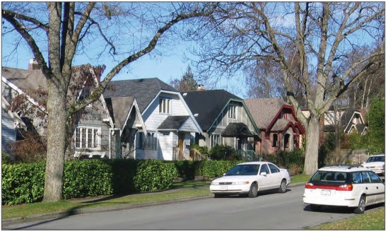 Characater Arts and Crafts streetscape in Vancouver, Canada