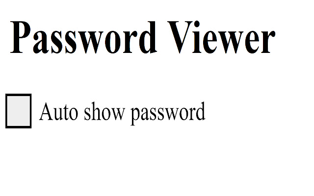 Password Viewer chrome extension