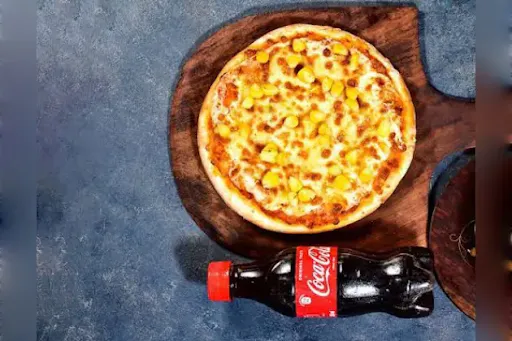 Cheese Corn Pizza With Coke Soft Beverage [250 Ml]