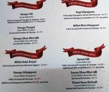 Millet Maagic Meal menu 