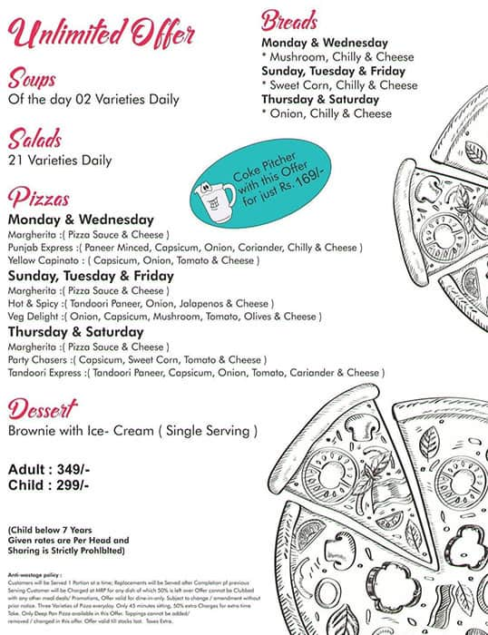 Captain Sam's menu 