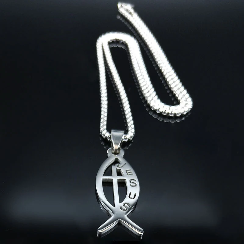 Collier avec pendentif en arête de poisson simple en acier inoxydable. Élégance discrète au quotidien. Le cadeau parfait.