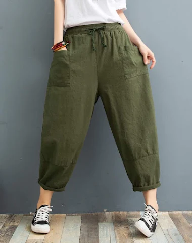 Plus Size Printed Cropped Pants for - 3