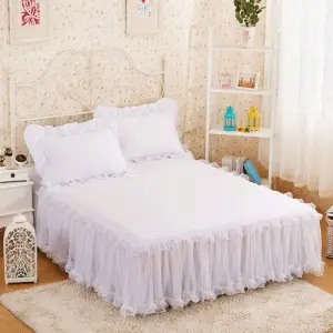 Title 7, Korean Style Lace Princess Bedspread, Thick Mat...