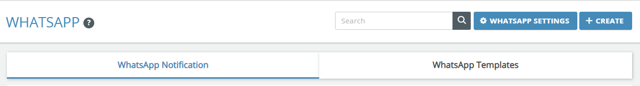Click on Whatsapp Template and then click on +Create at the top right panel.