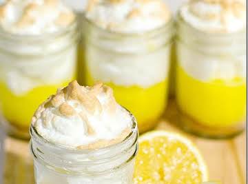 Lemon Meringue Pies in a mason jar