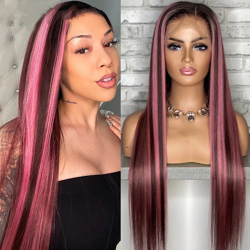 Title 4, Piano Straight Highlight Wig Brown Straight Hai...