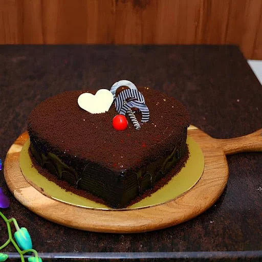 Heart Shape Choco Mud Cake Eggless