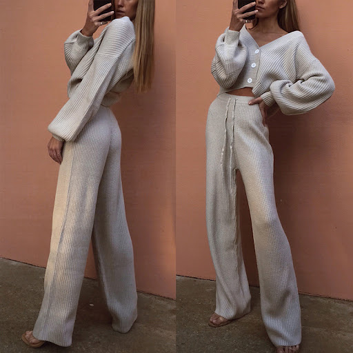 Title 8, Fashion Womens Wear Long-sleeved Sweater And T...