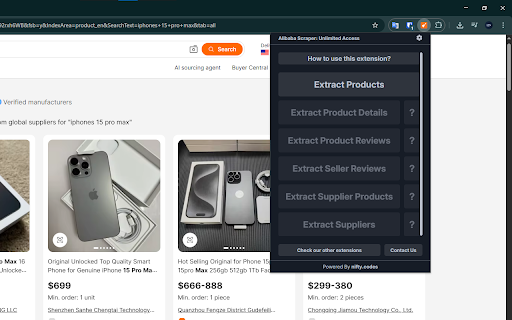Alibaba Scraper: Export Products, Suppliers, Reviews & more