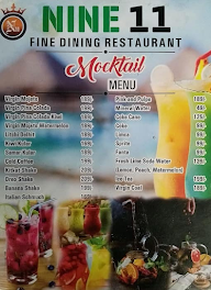 Nine 11 Restaurant & Cafe menu 7