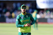 Reeza Hendricks of South Africa tends to an injury during the first ODI against Pakistan at St Georges Park on January 19 2019 in Port Elizabeth, South Africa. 