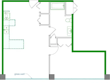 Rooney Floorplan Diagram 825 sq ft