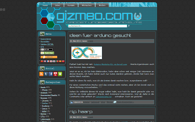Gizmeo.com chrome extension