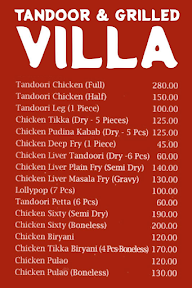 Tandoor & Grilled Villa menu 1