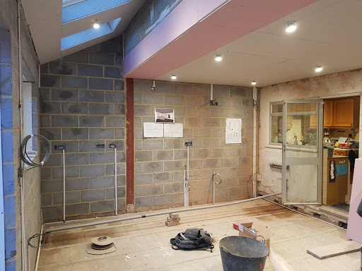 lighting and power going into a large extension 