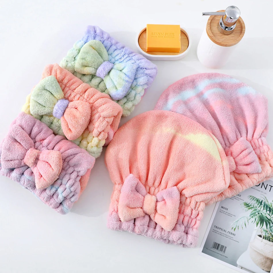 Absorbent Thickening Cute Princess Shampoo Dry Hair Towel Coral Fleece Soft Dry Hair Hat for quick and gentle hair dryin