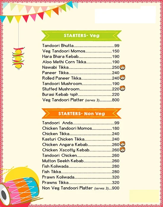 Desi Dhaba menu 