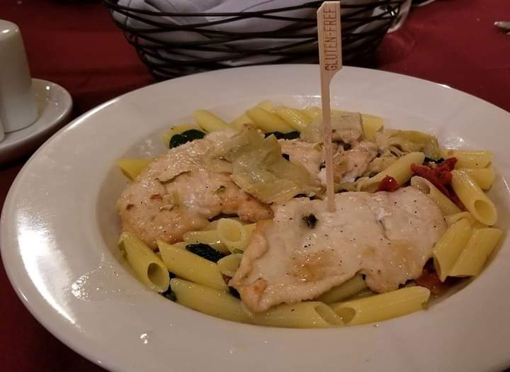 Gluten-Free Pasta at Due Baci Italian Restaurant