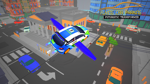 Flying Car 3D Parking  Futuristic Transformer