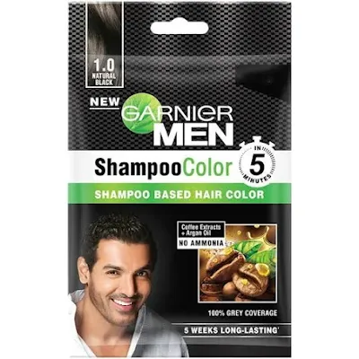Garnier Men Shampoo Based Hair Colour Shade 1 Natural Black - 20 ml