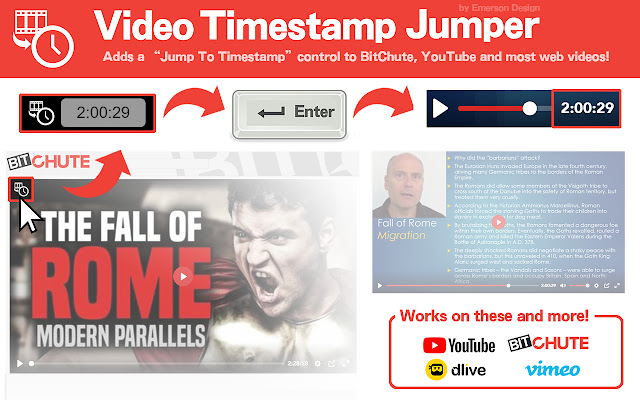 Video Timestamp Jumper chrome extension