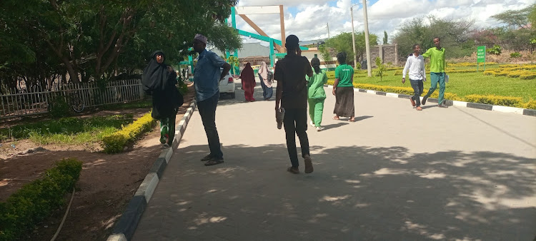 Garissa University students going about their business. Security has been enhanced since the 2015 terror attack.