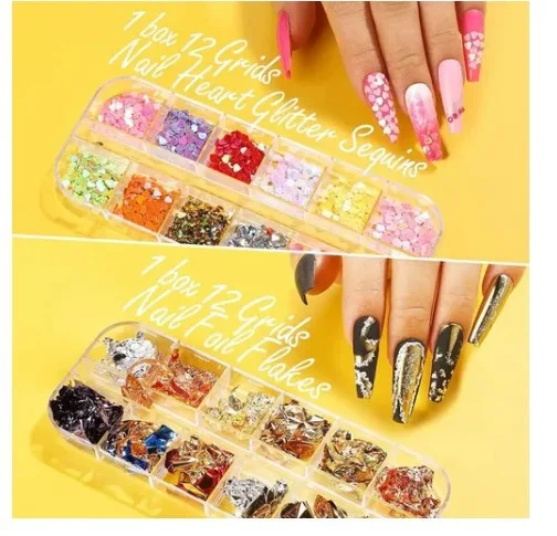 Kit de ferramentas de beleza para unhas, pincel para pintura, faça você mesmo, folha de ouro, decore suas unhas.