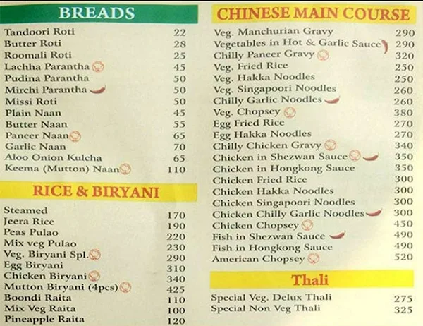 Night Food Express menu 