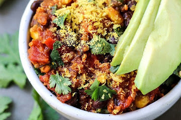 Vegan Slow Cooker Chili with Quinoa and Enchilada Sauce