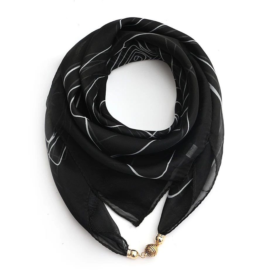 Gouden bal bloemen chiffon sjaal dames bedrukt dun