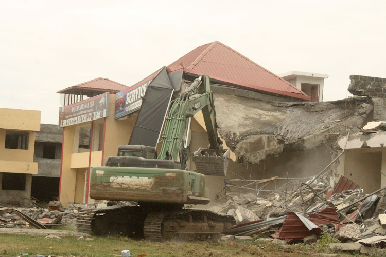 Ongoing demolitions in Nakuru by Kenya Railways Corporation.