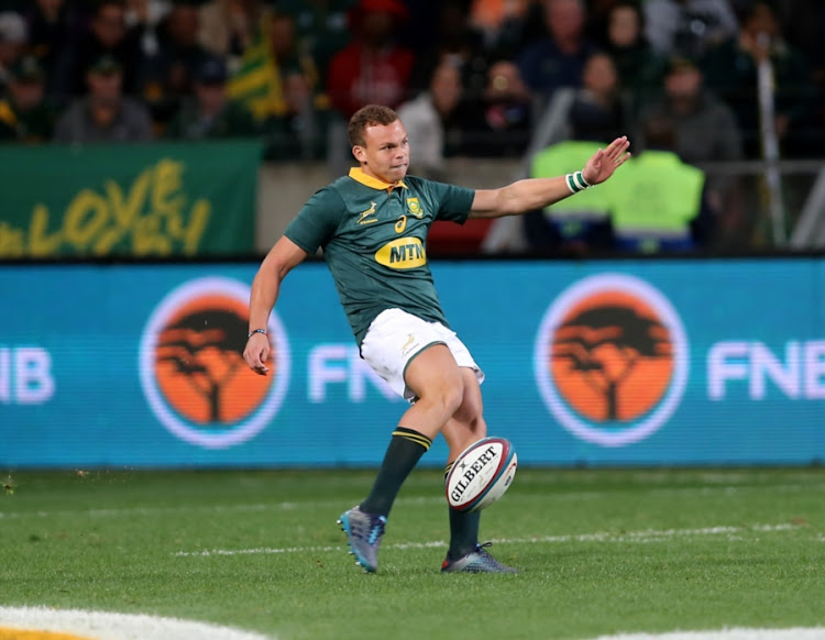Curwin Bosch of South Africa during the Rugby Championship match between South Africa and Argentina at Nelson Mandela Bay Stadium on August 19, 2017 in Port Elizabeth, South Africa.