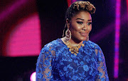 Lady Zamar donned a blue lace jumpsuit for her return to 'Idols SA'. 