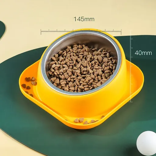Cat Bowl Non-Slip Dog Bowl 45°Neck Protector Cat Pet Food Water Bowl Anti-overturning Pet Feeding Cup Pet Feeder Bowl