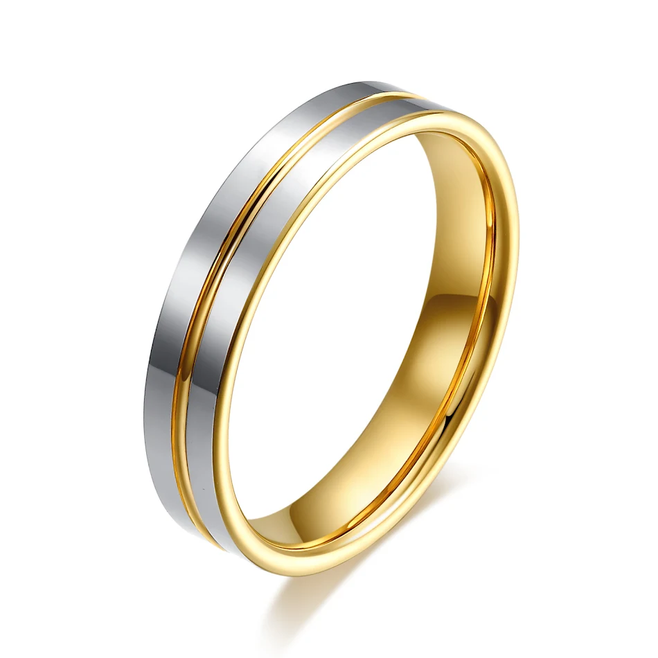 Tungsten Zlatni Prstenovi 18K za Parove, Muški i Ženski, Izdržljivi i Elegantni, Savršen Poklon za Venčanje i Veridbu