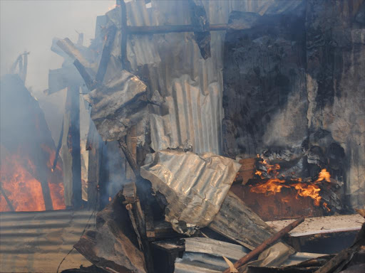 A previous fire incident in Mukuru Fuatanyayo, Nairobi /FILE