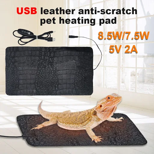 Pet Heating Pad Terrarium Reptile Heat Mat USB Electric Blanket Heater 3 Gear Adjustable Temperature Controller Incubato