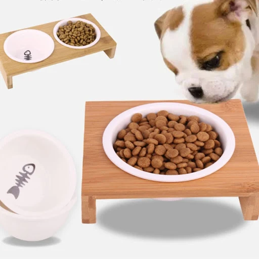 Cat Feeding Bowl Ceramic Food Bowl Pet Feeder Dish for Cat Dog Indoor Outdoor