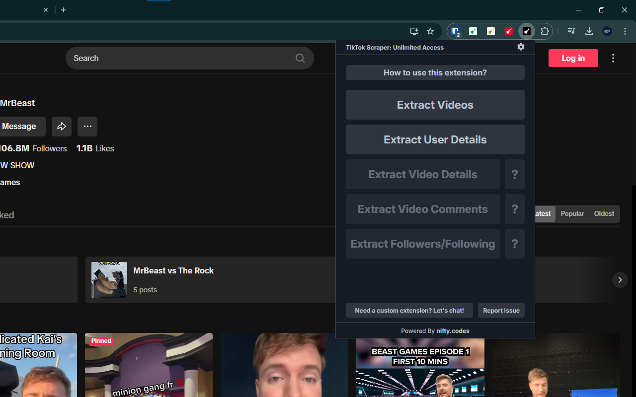 TikTok Scraper: Export Users, Posts, Comments & more