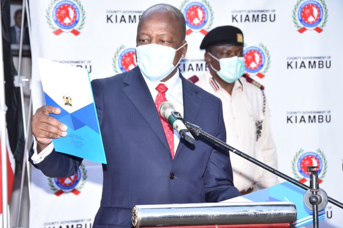 Health CS Mutahi Kagwe during the launch of the MHM Policy on May 28, 2020