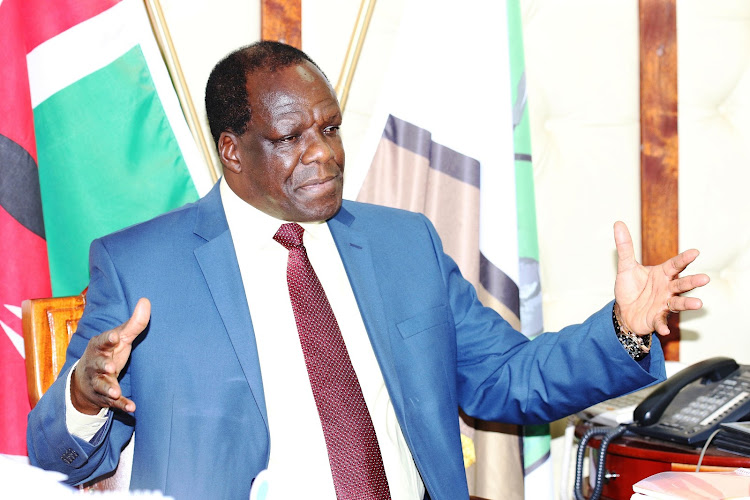 Kakamega Governor Wycliffe Oparanya in his office on Tuesday, August 20, 2019